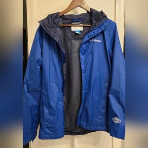 Men Columbia Blue Waterproof Jacket - SMALL